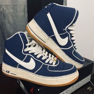 Nike Air Force 1 High ’07 LV8 Men’s Binary Blue Sail Gum Canvas size 10.5